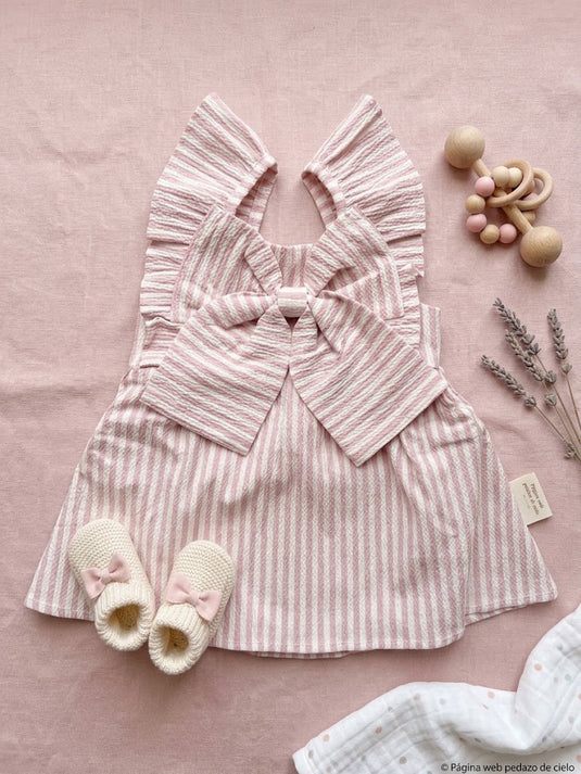 Vestido rayas lazo